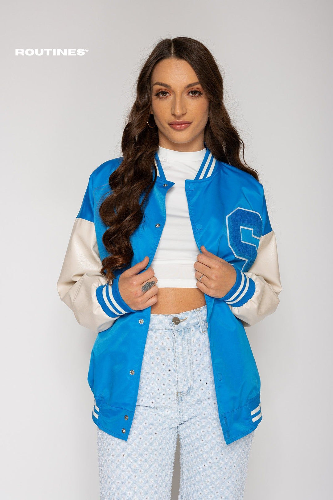 Jaelyn S Varsity Jacket - Blue Jacket Routines Fashion   