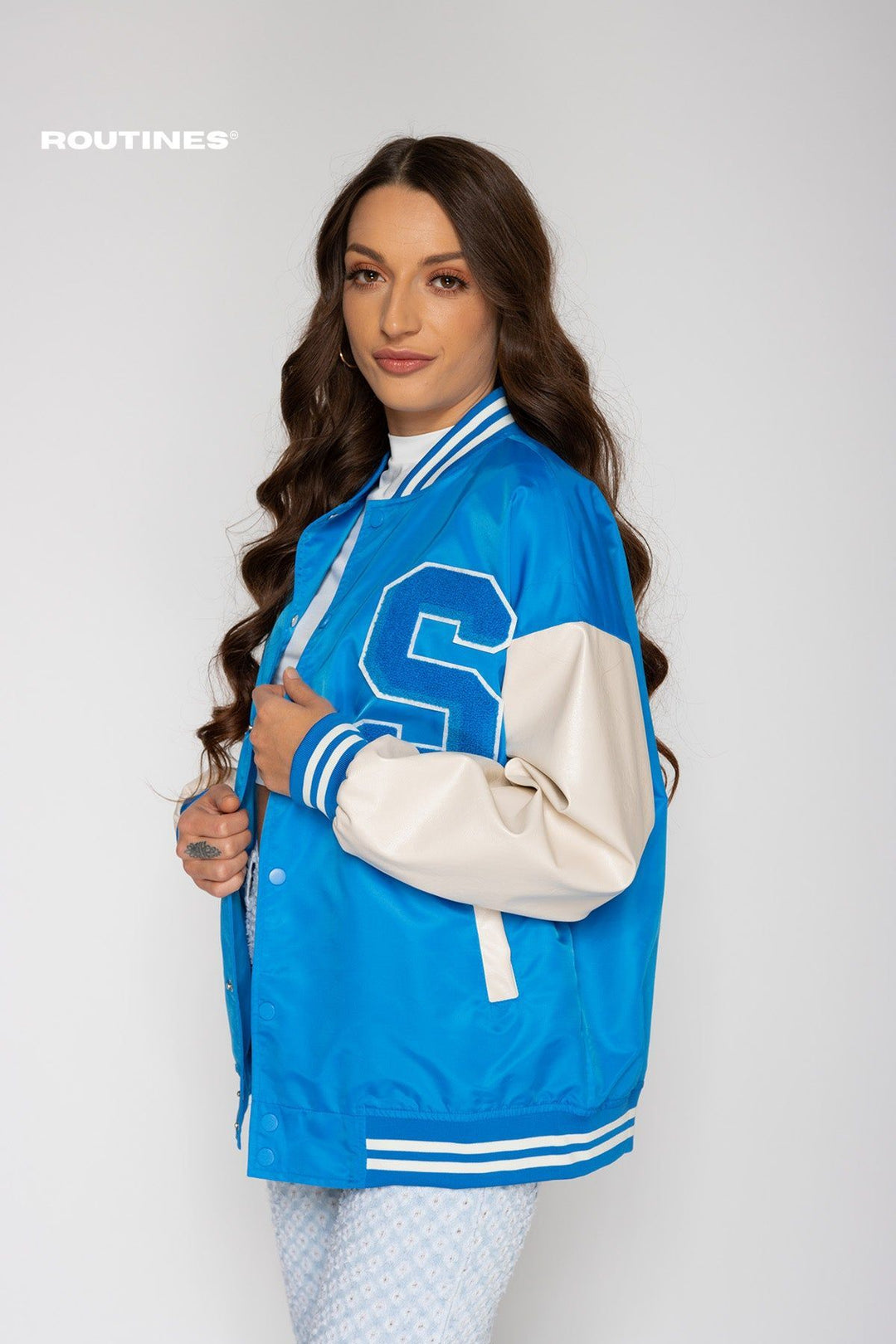 Jaelyn S Varsity Jacket - Blue Jacket Routines Fashion   
