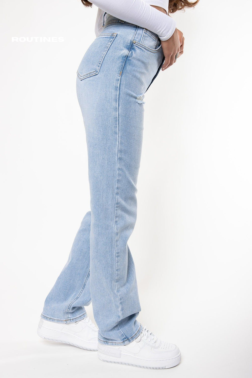 Liana Stretch Straight Leg Jeans Jeans Routines Fashion   
