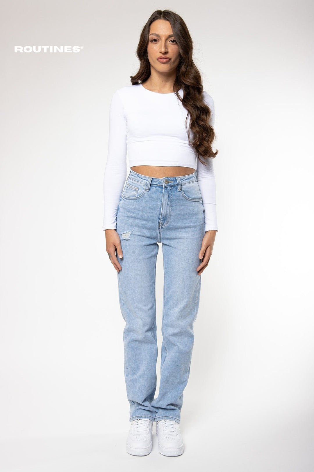 Liana Stretch Straight Leg Jeans Jeans Routines Fashion   