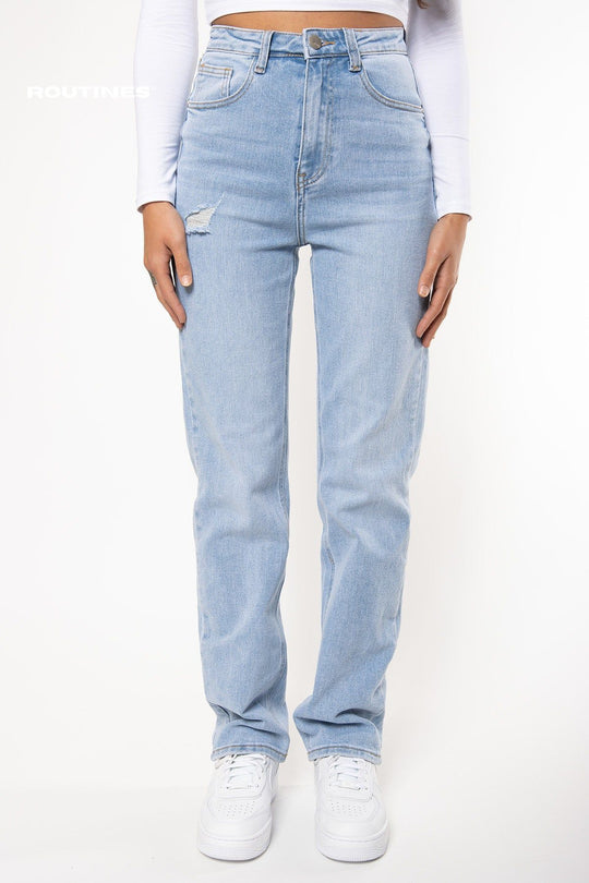 Liana Stretch Straight Leg Jeans Jeans Routines Fashion   