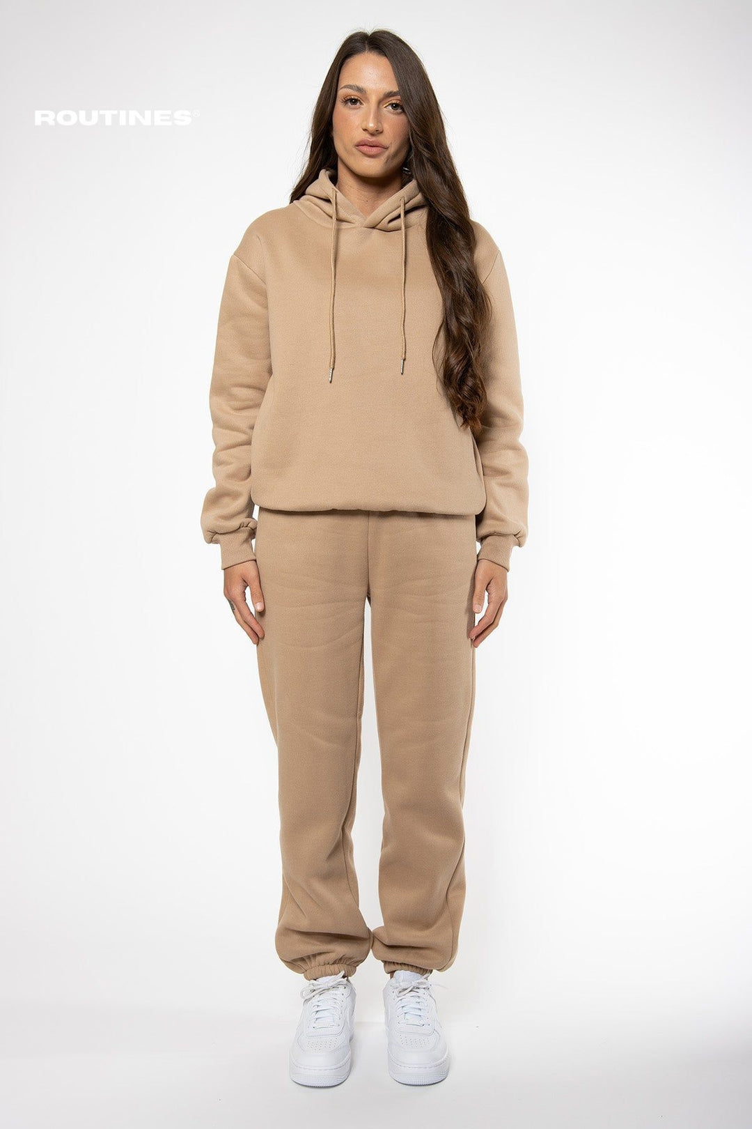 Milana Jogging Set - Dark Beige Set Routines Fashion   
