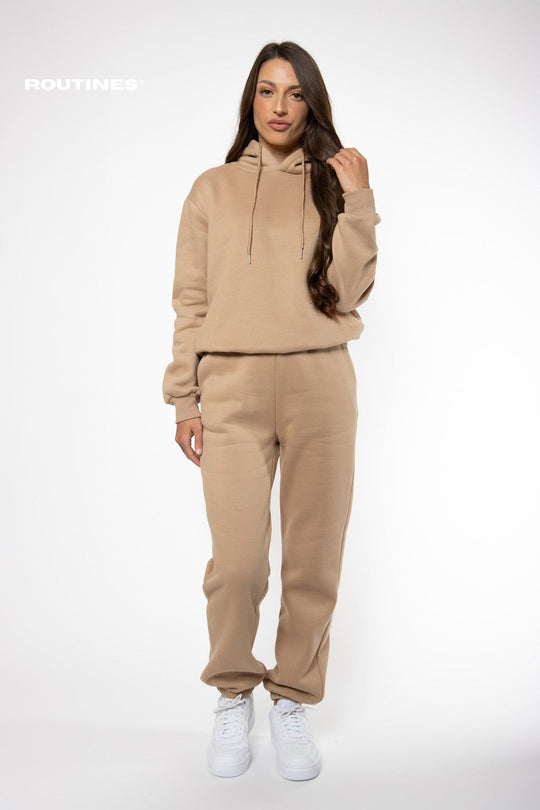 Milana Jogging Set - Dark Beige Set Routines Fashion   