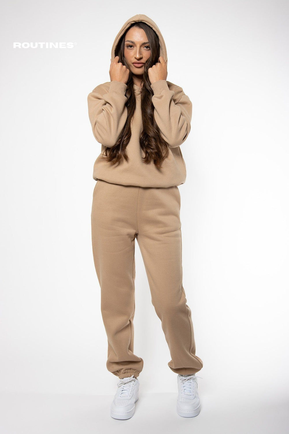 Milana Jogging Set - Dark Beige Set Routines Fashion   
